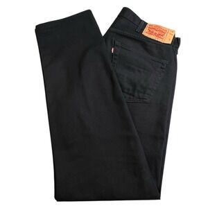 Levis Mens 38X33 Black 501 Straight Leg Button Fly Jeans (Tag 38X34)